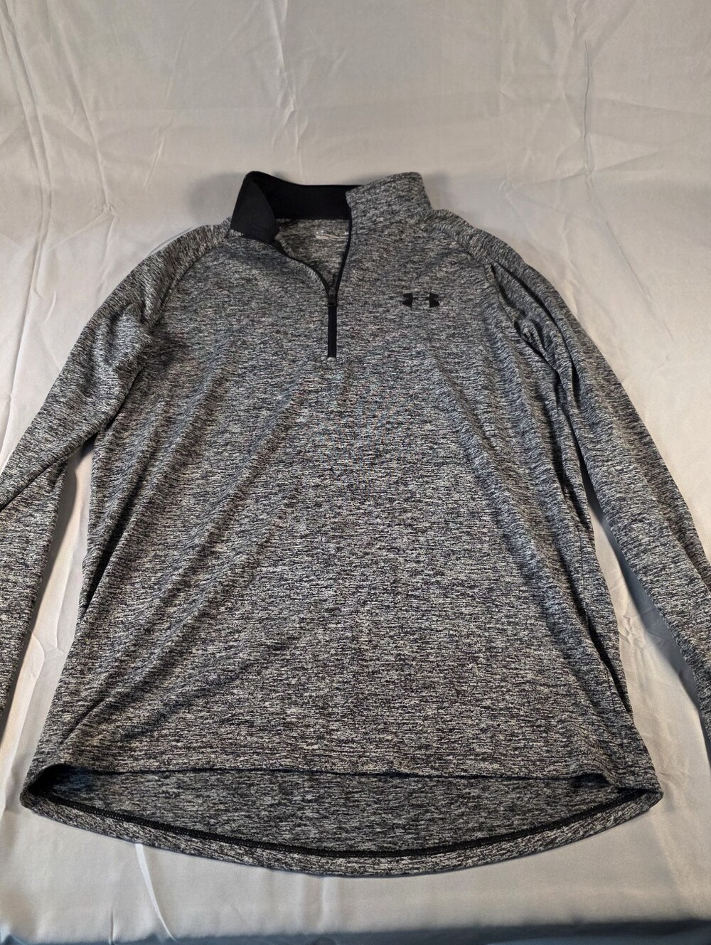 Under Armour Womens Heather Gray Quarter-Zip Performance Top